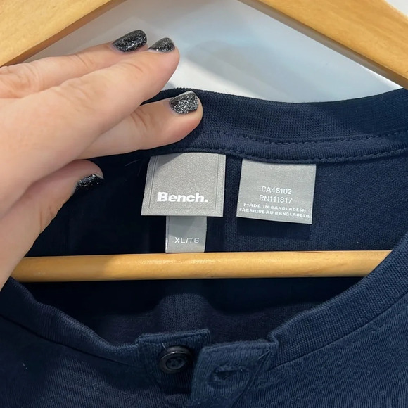 🧡💙 Bench 1/4 Button navy blue  short sleeve shirt size XL - Picture 3 of 7